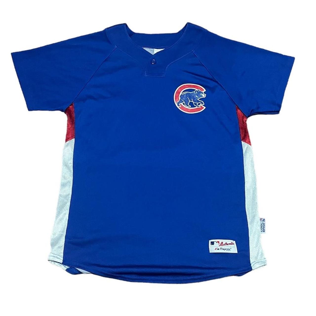 Majestic Mens Blue Chicago Cubs T-Shirt - Depop