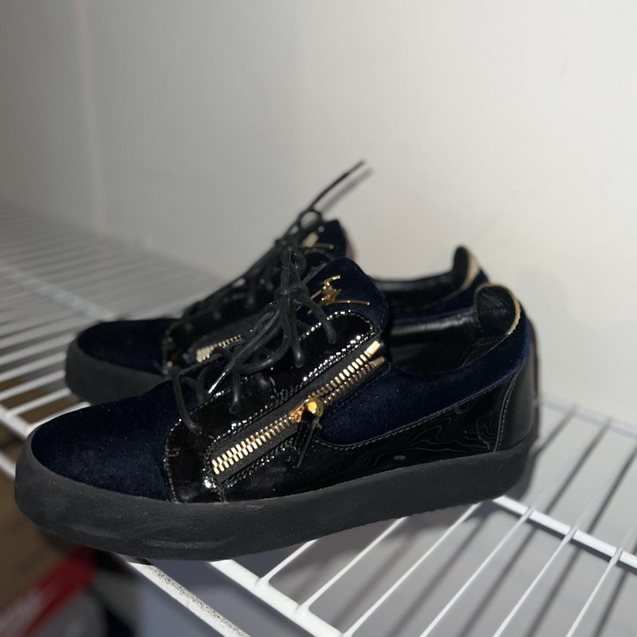 Giuseppe Zanotti Men's Black and Navy Trainers | Depop