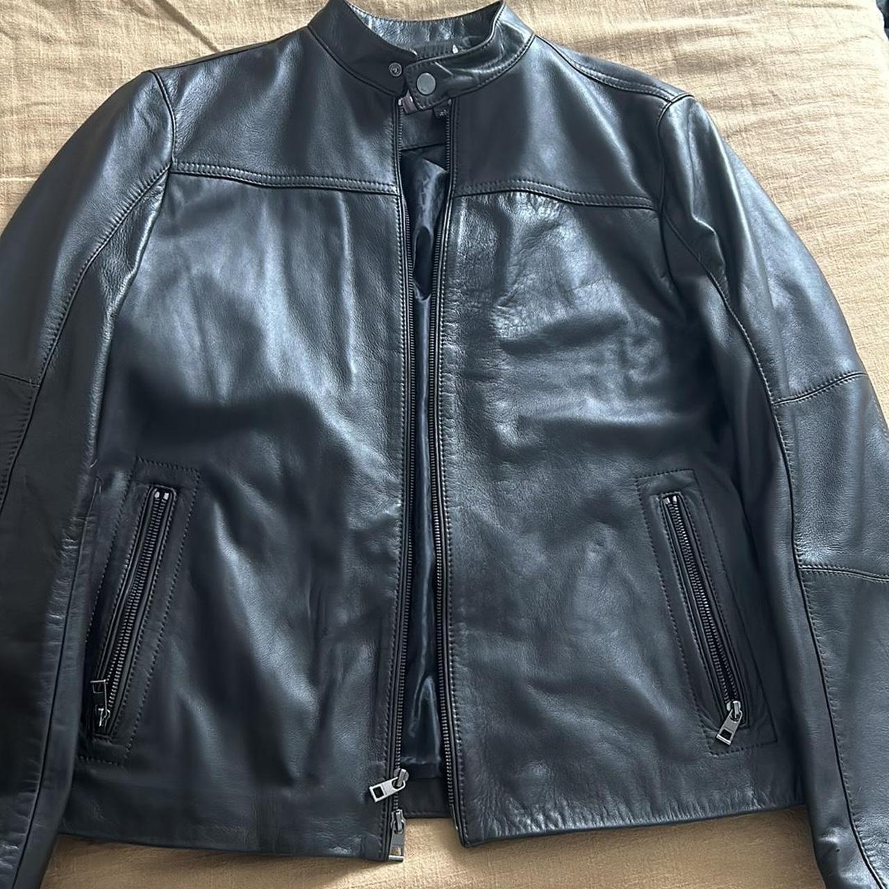 Michael Kors leather racer jacket. Men s jacket Depop