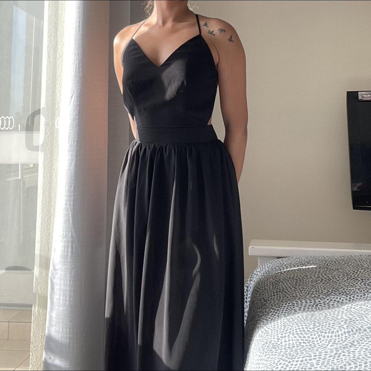 Backless black maxi dress Size XS Good condition... - Depop