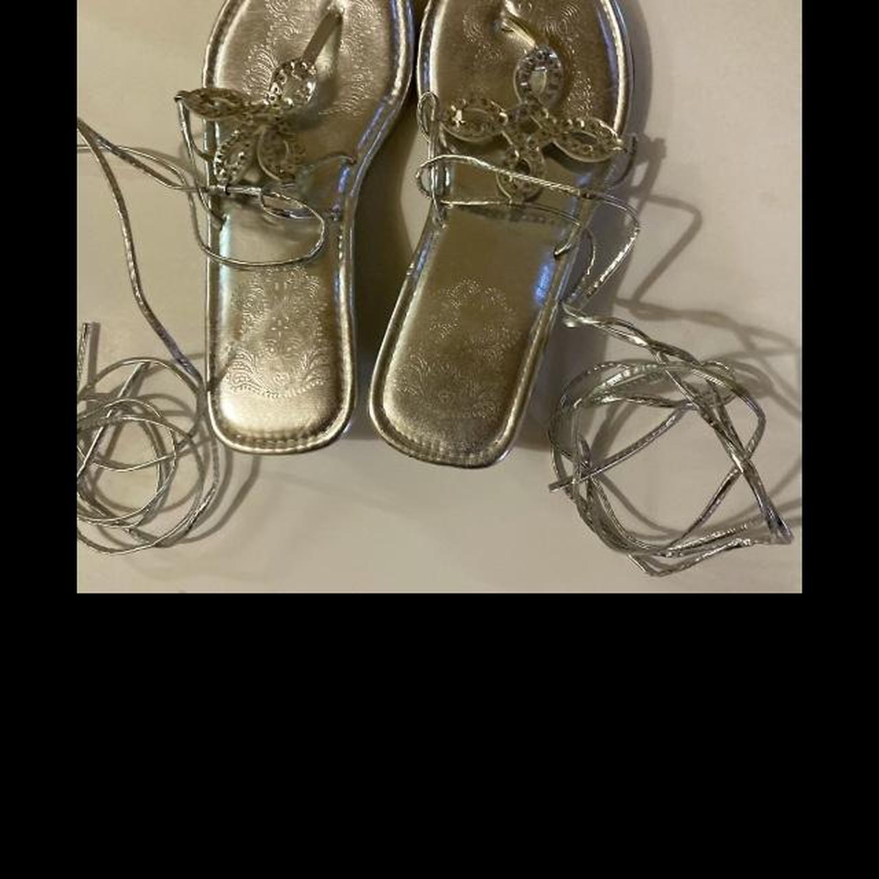 Silver thong wedge sales sandals