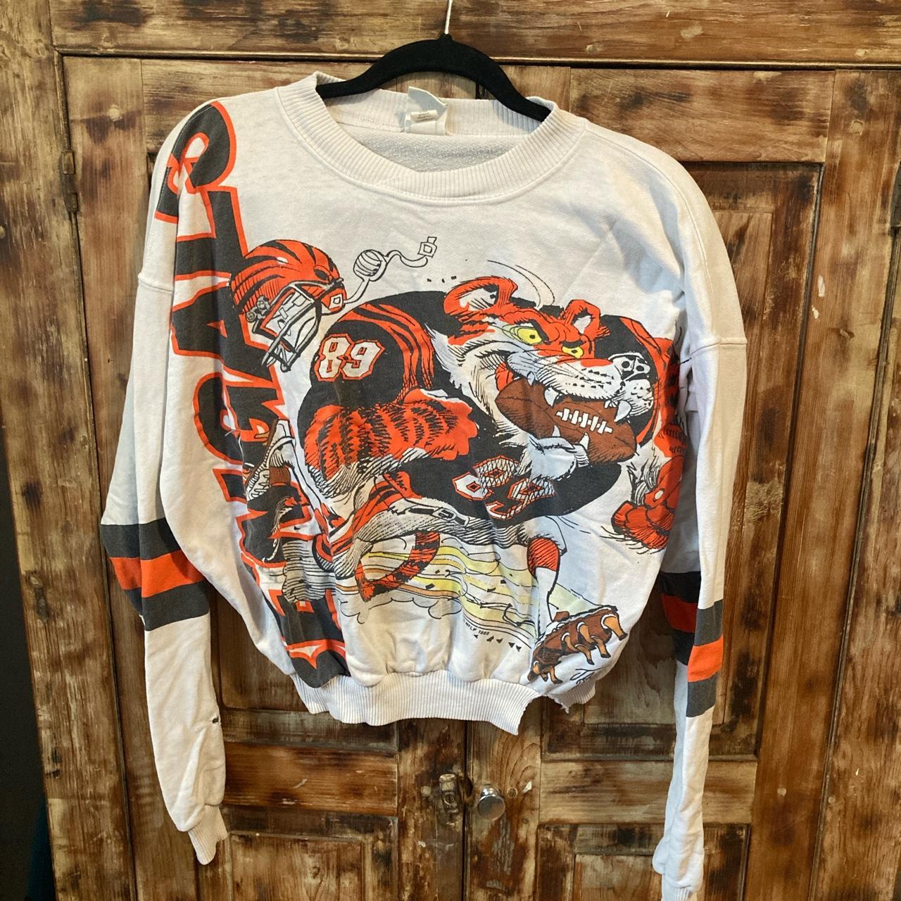 Vintage Bengals sweatshirt 27” pit to pit, 22” long Depop