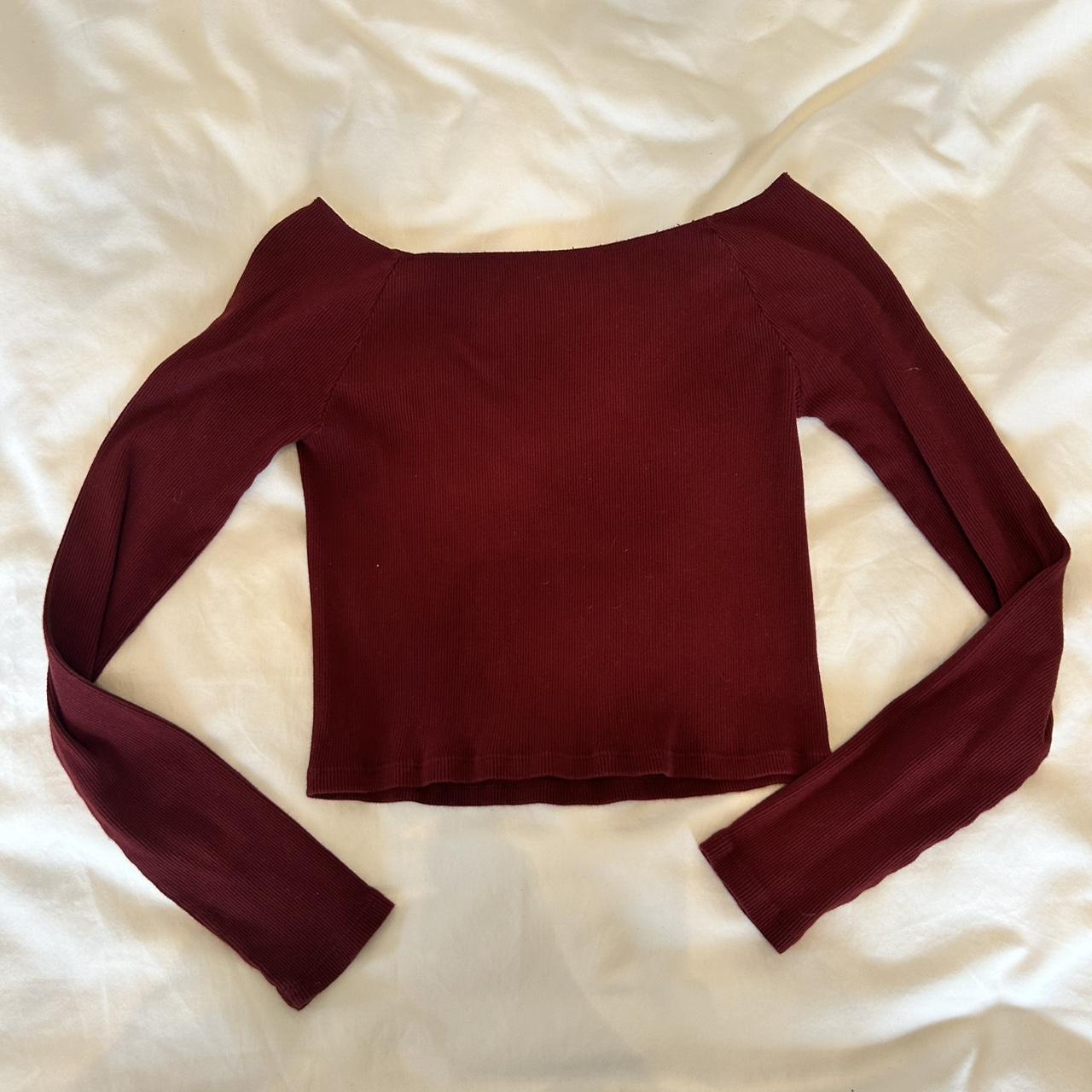 Brandy Melville Women's Crop top Burgundy/Red XS – brandy
