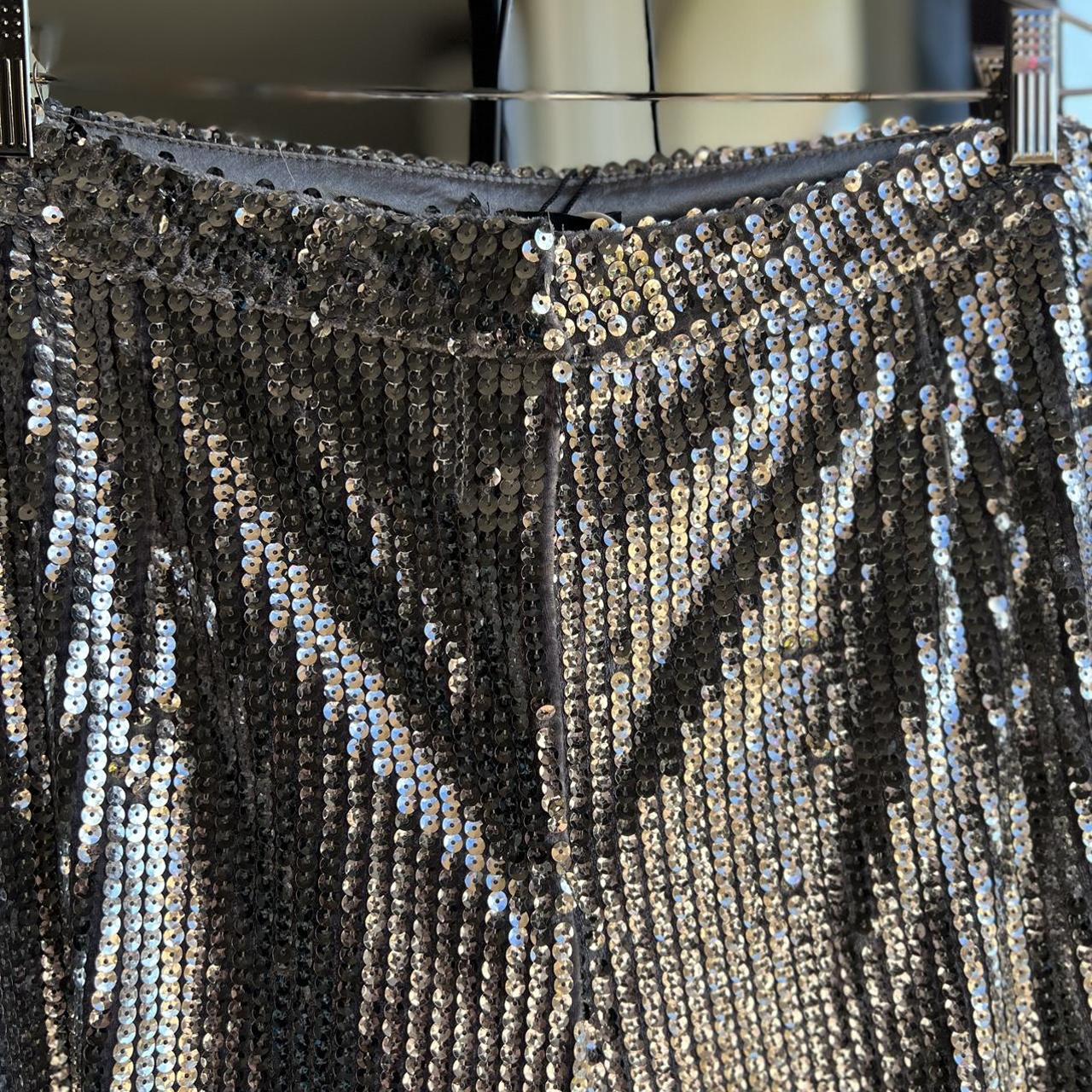 Dazzling silver sequin wide leg pants from Boohoo I... - Depop