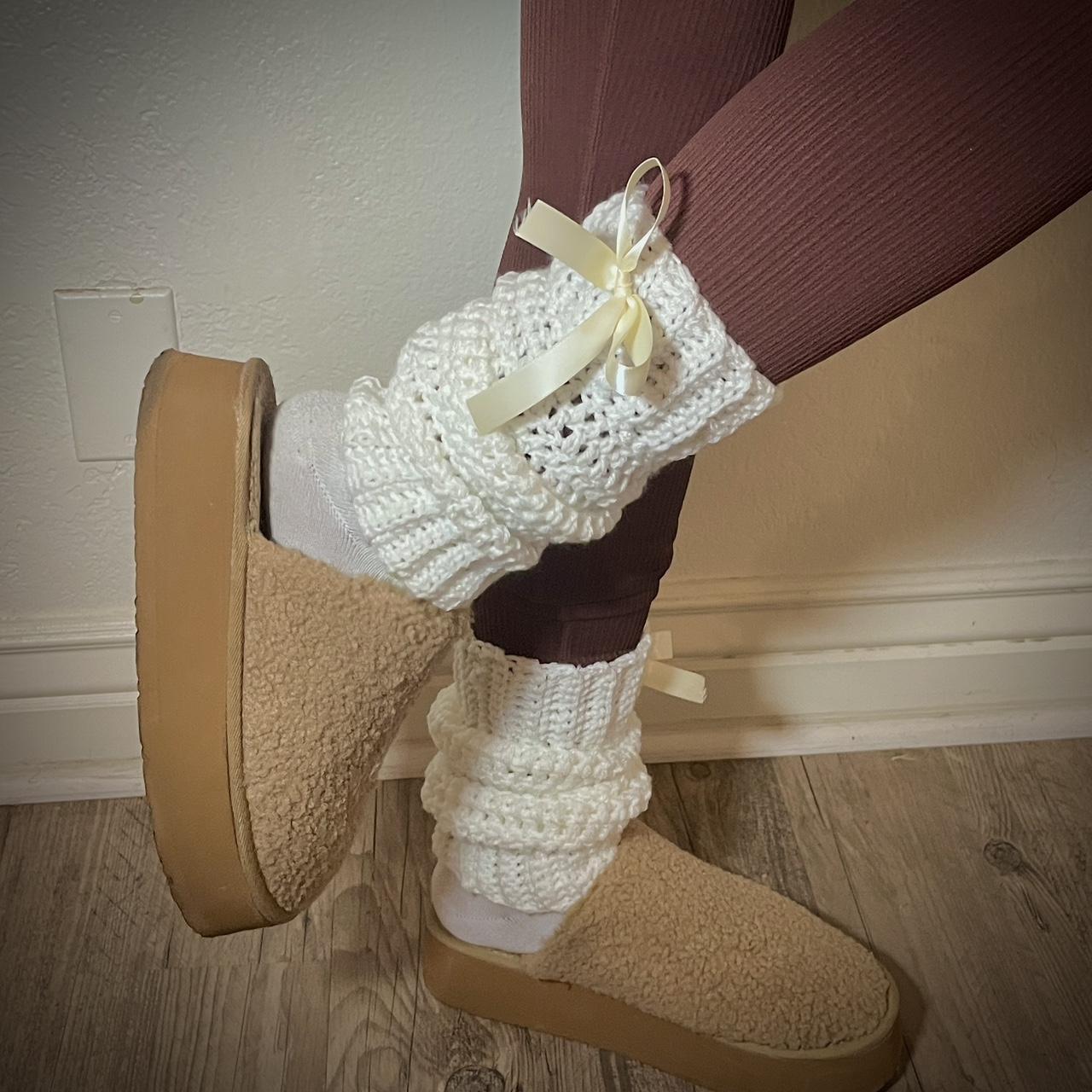 the ballerina warmers. white leg warmers with… - Depop