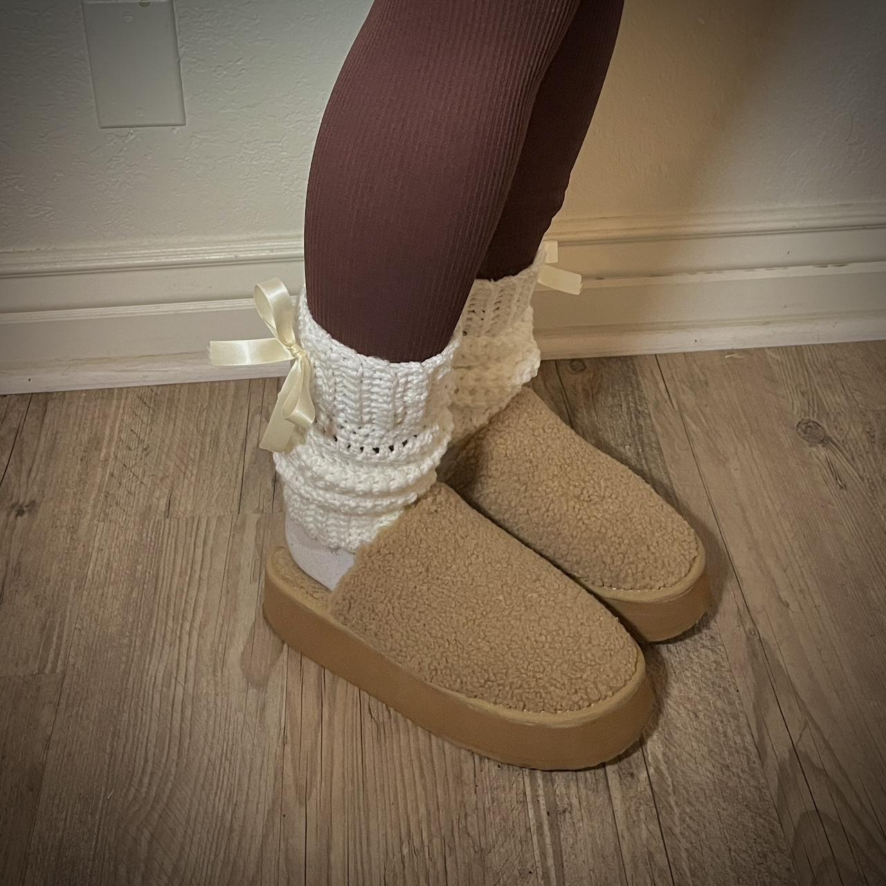 the ballerina warmers. white leg warmers with… - Depop