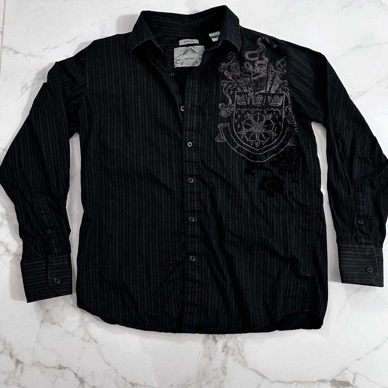 Bruno New York Graphic Button down Y2K Vintage... Depop