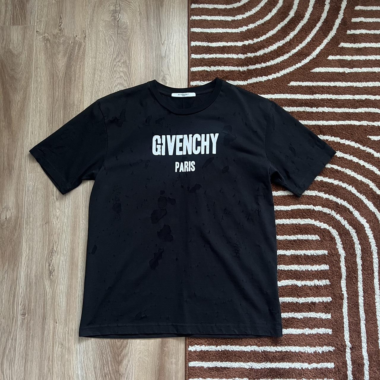 Givenchy Paris graphic ripped holes black t shirt. Depop