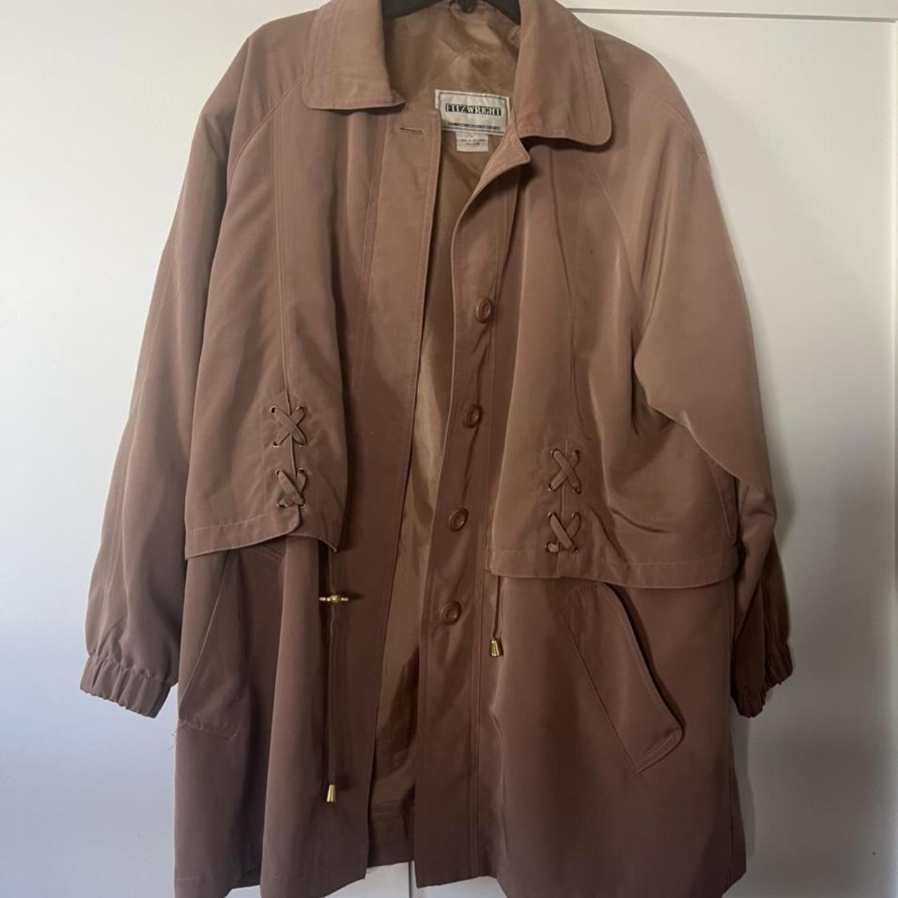 Amazing fits-wright vintage lace up camel trench...