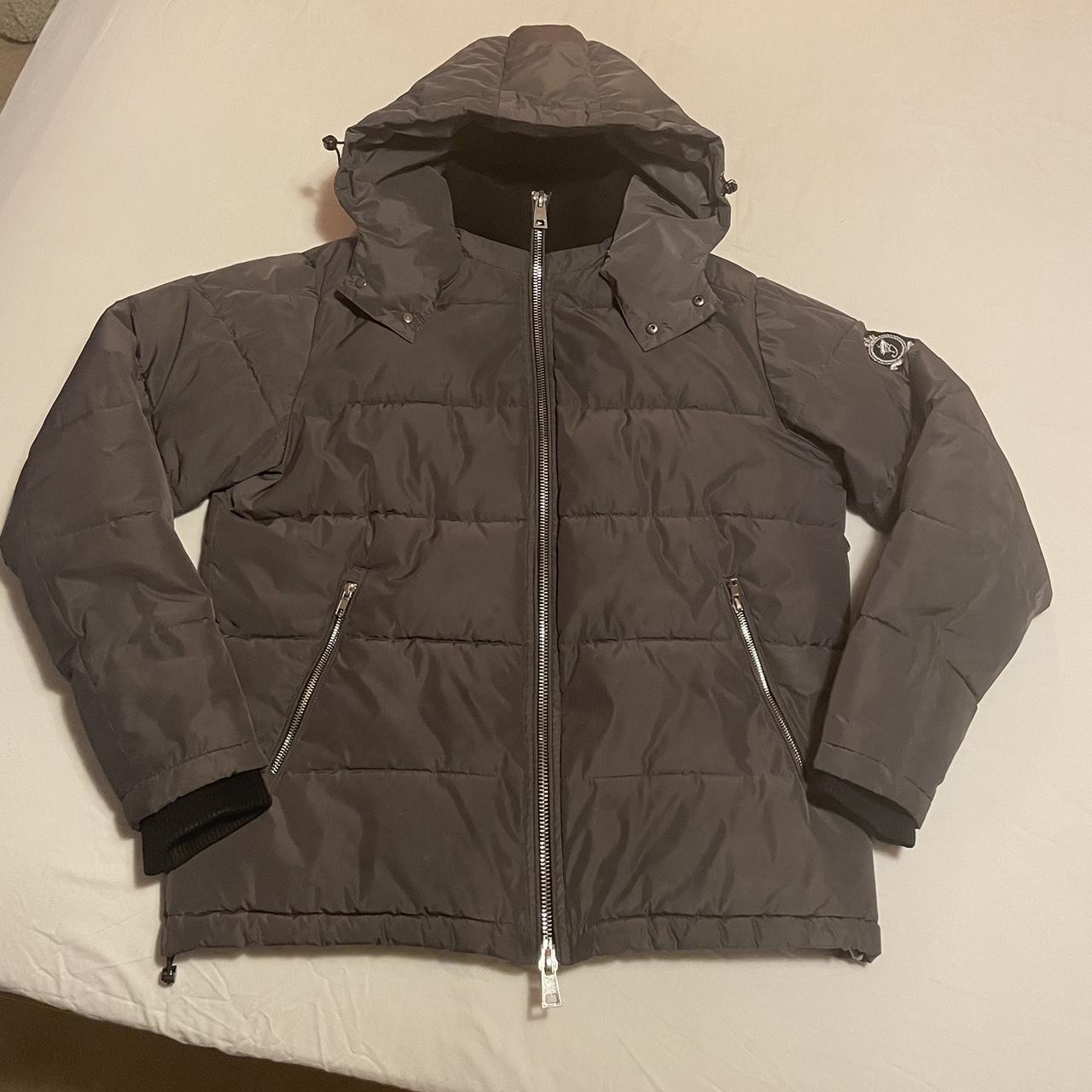 Benjart Grey Puffer jacket Condition 8.5/10 Slight... - Depop