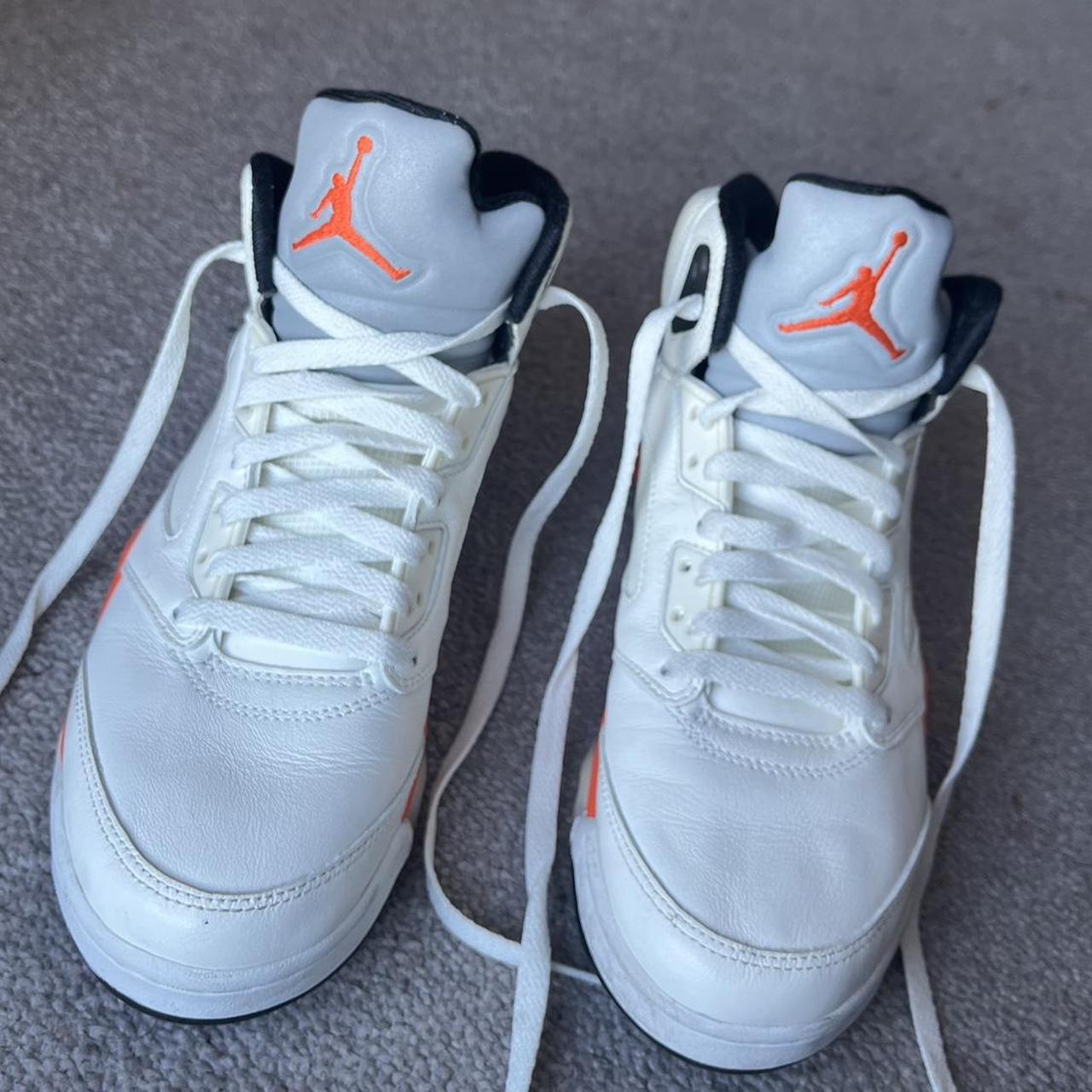 jordan retro 5 white red black