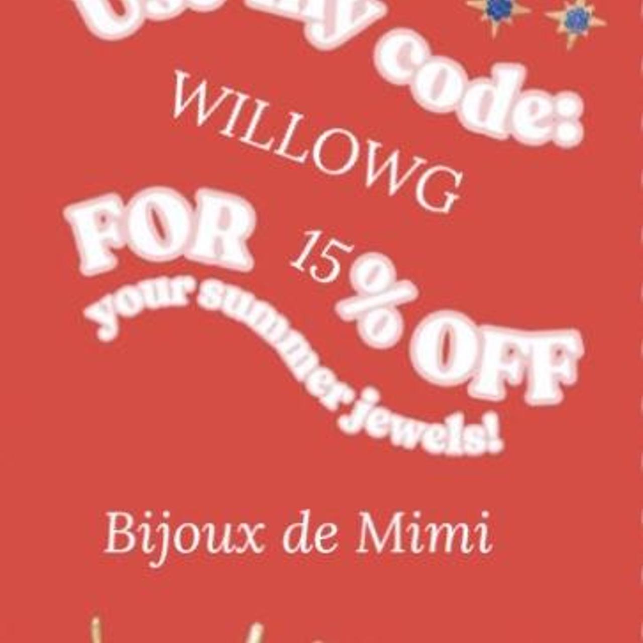 Use my code WILLOWG for 15 off your bijoux de Mimi... Depop