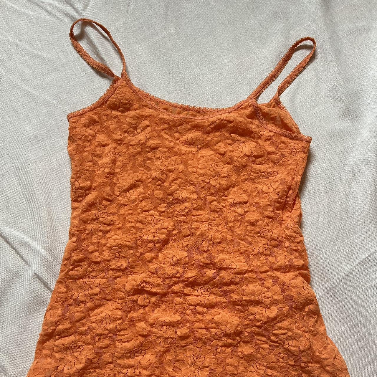 bundle , orange mesh & strapless top - Depop