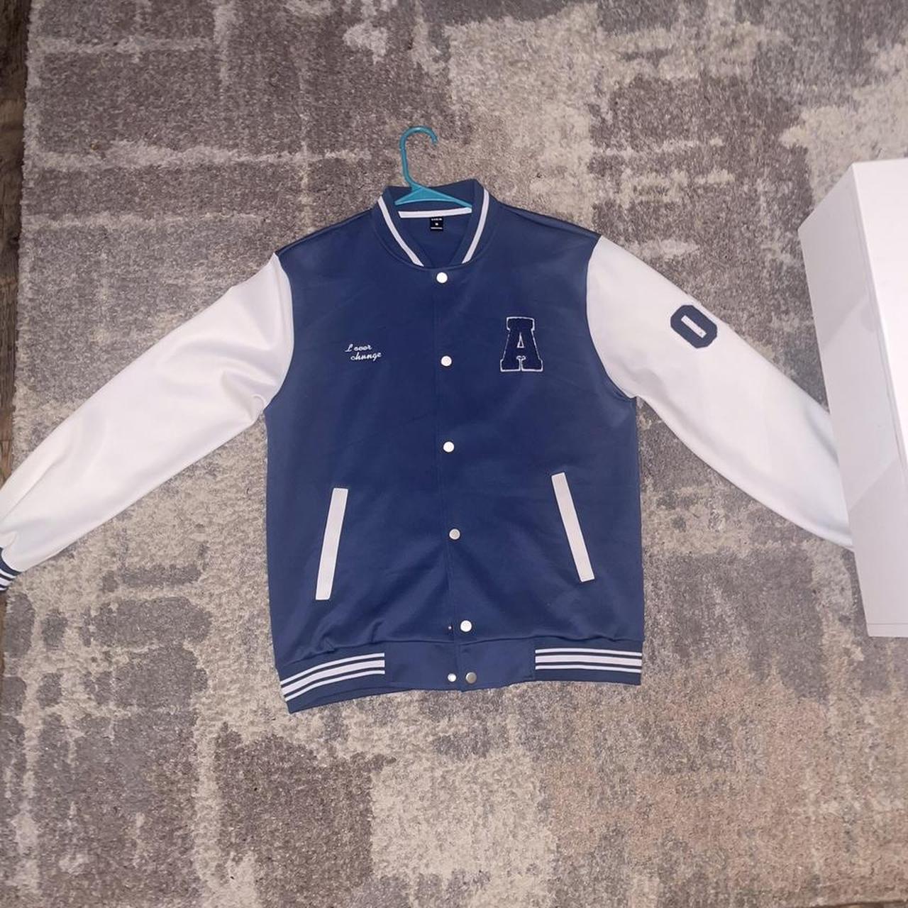 Blue Varsity Jacket Size: medium Condition: new,... - Depop