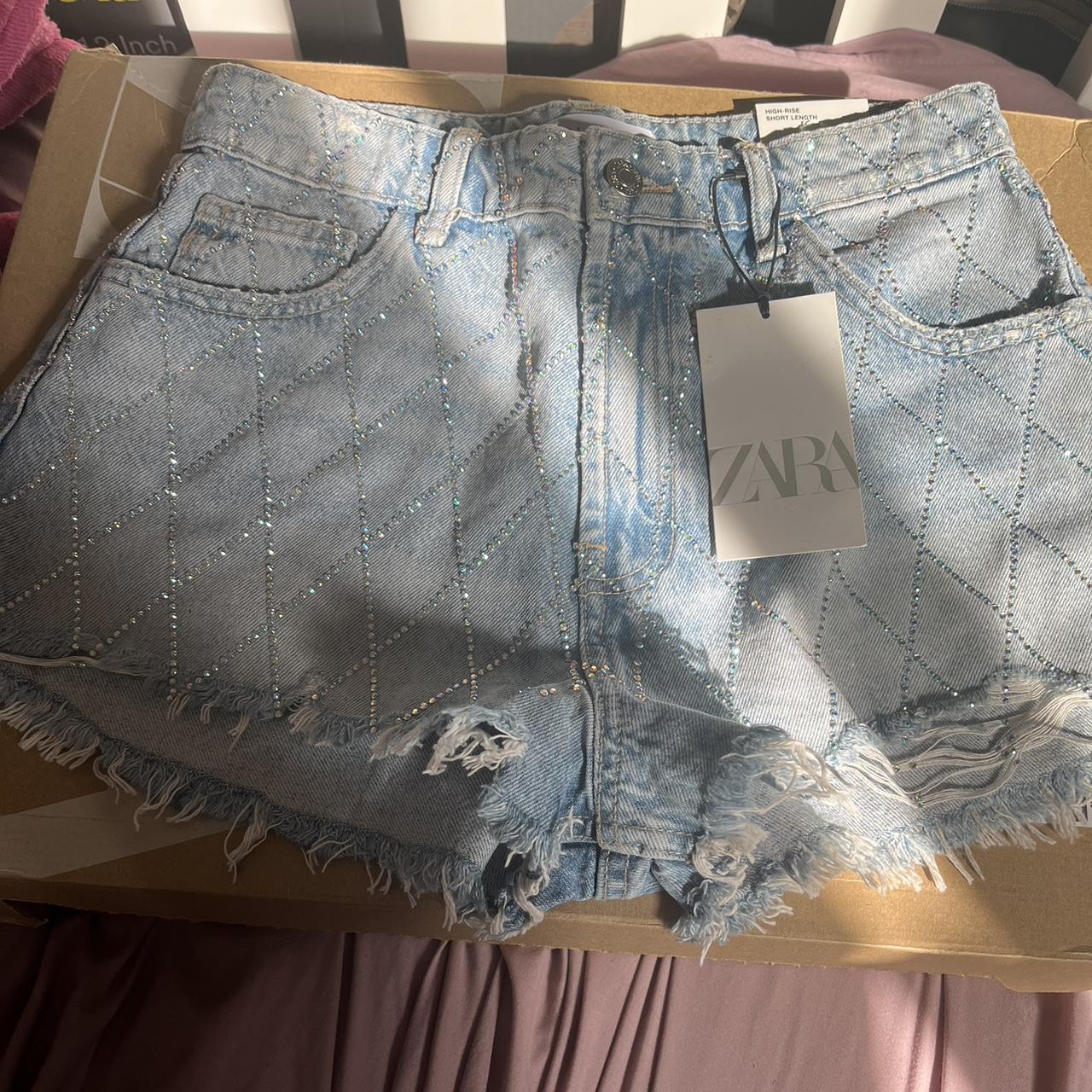 zara-trf-curved-rhinestone-denim-shorts-bnwt-1x-depop