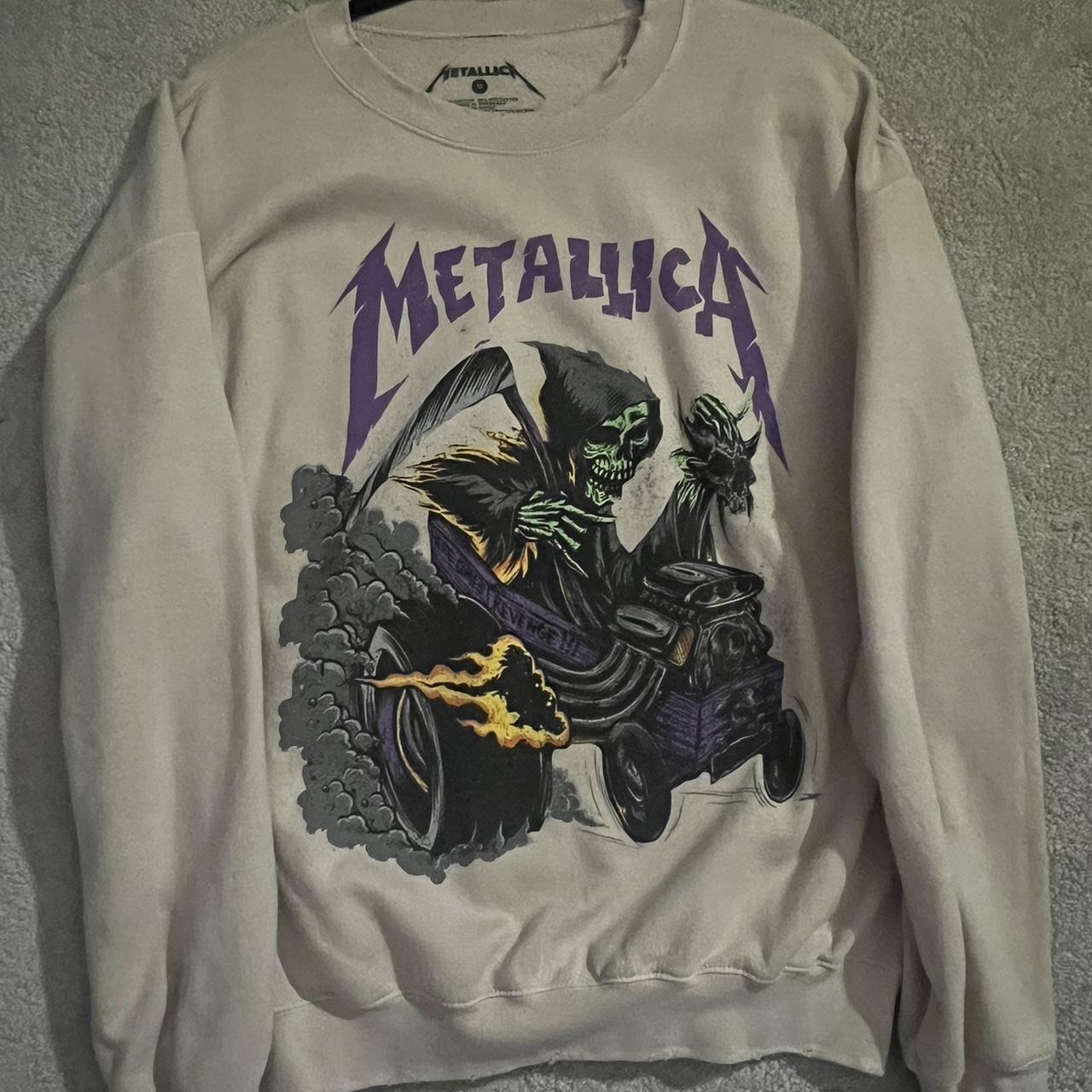 Metallica distressed washed crew best sale neck sweatshirt