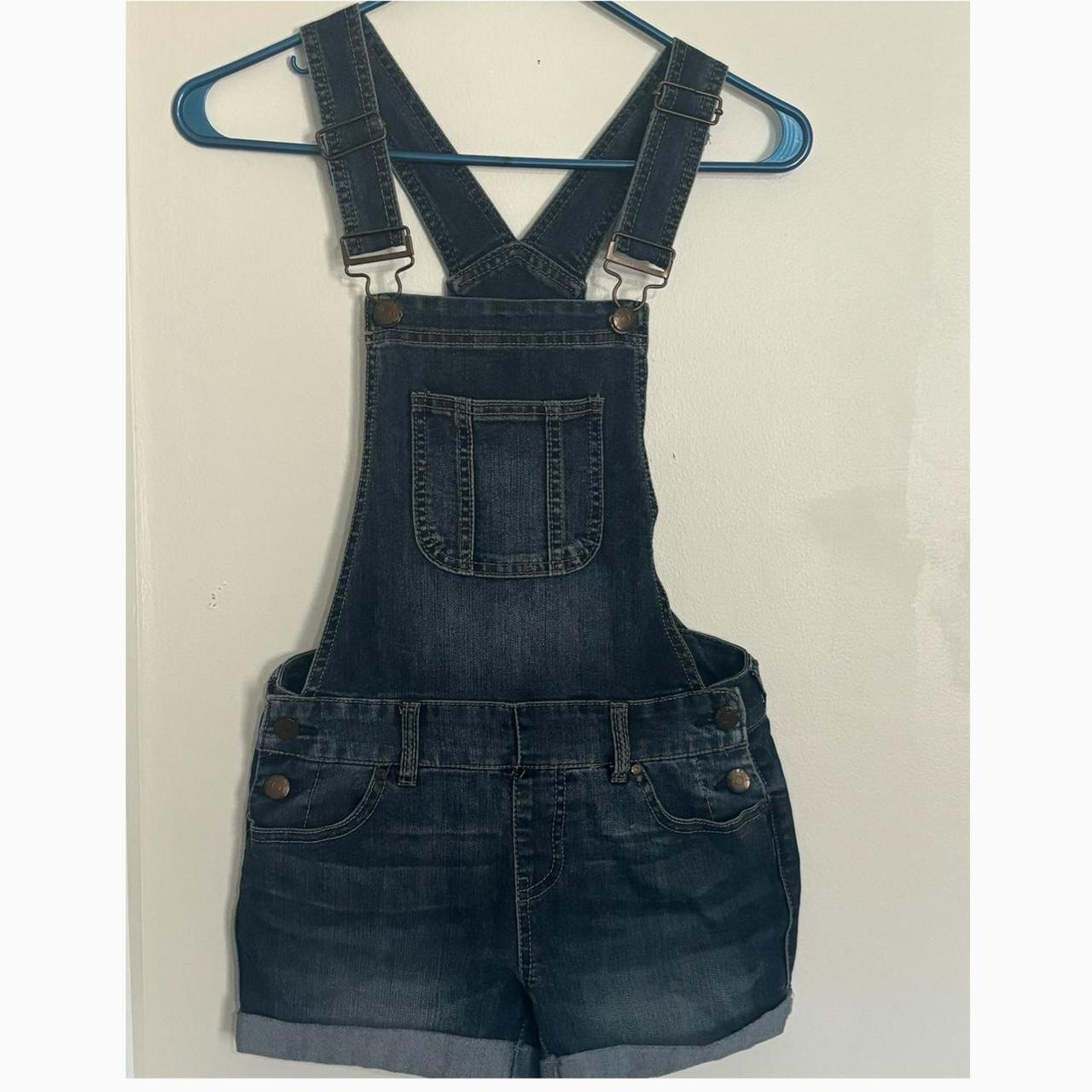 Blue shops spice overalls shorts