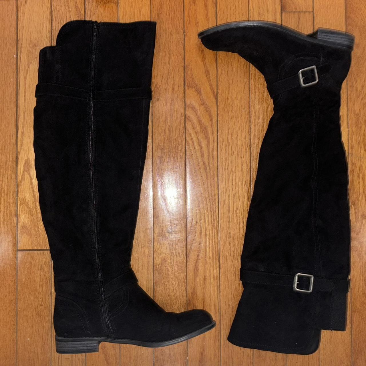 Justfab black hotsell knee high boots