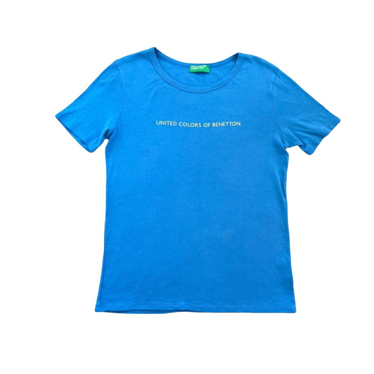 United Colours of Benetton t shirt in blue with... - Depop
