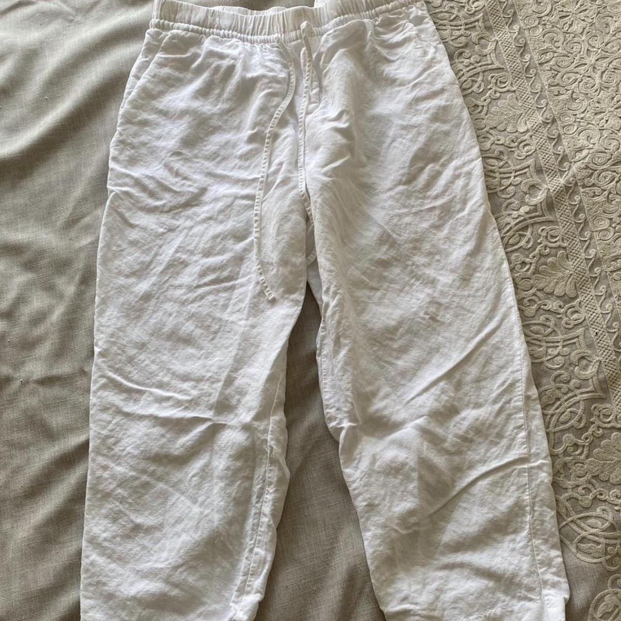 H&M Women's White Trousers | Depop