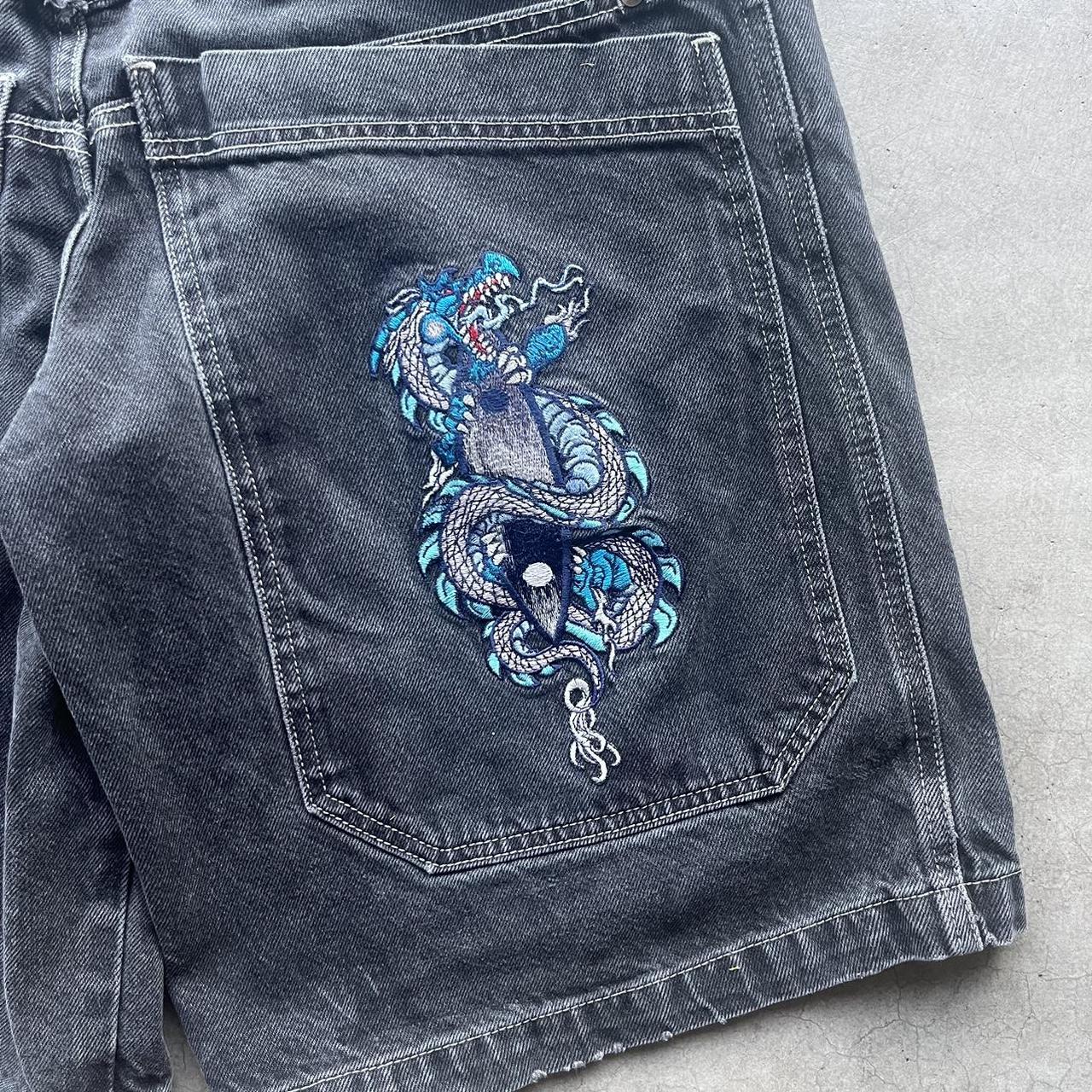 Vintage Jnco Dragon Jorts Tagged size 32 Inseam -... - Depop