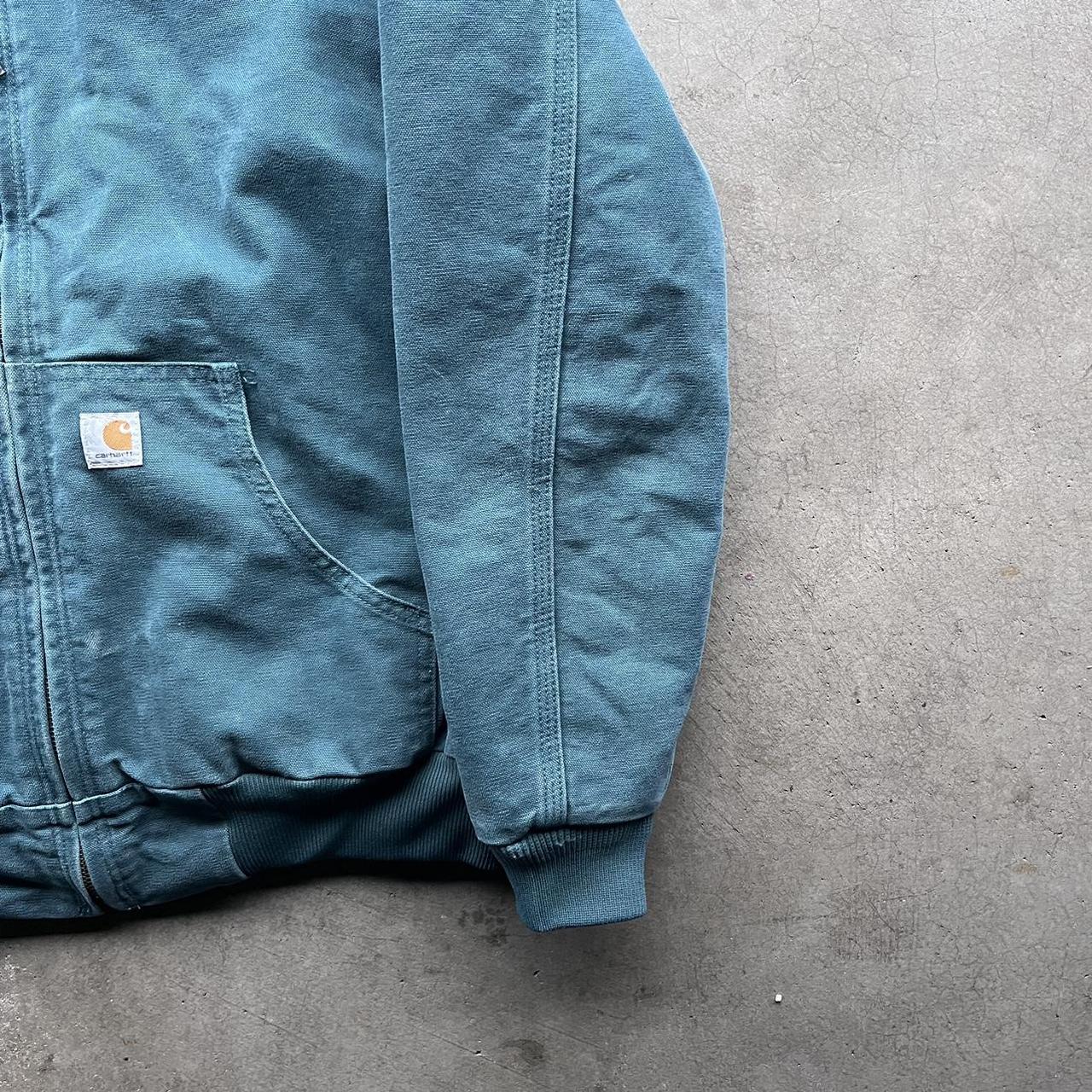 Vintage Teal Carhartt Jacket tagged a small but... - Depop