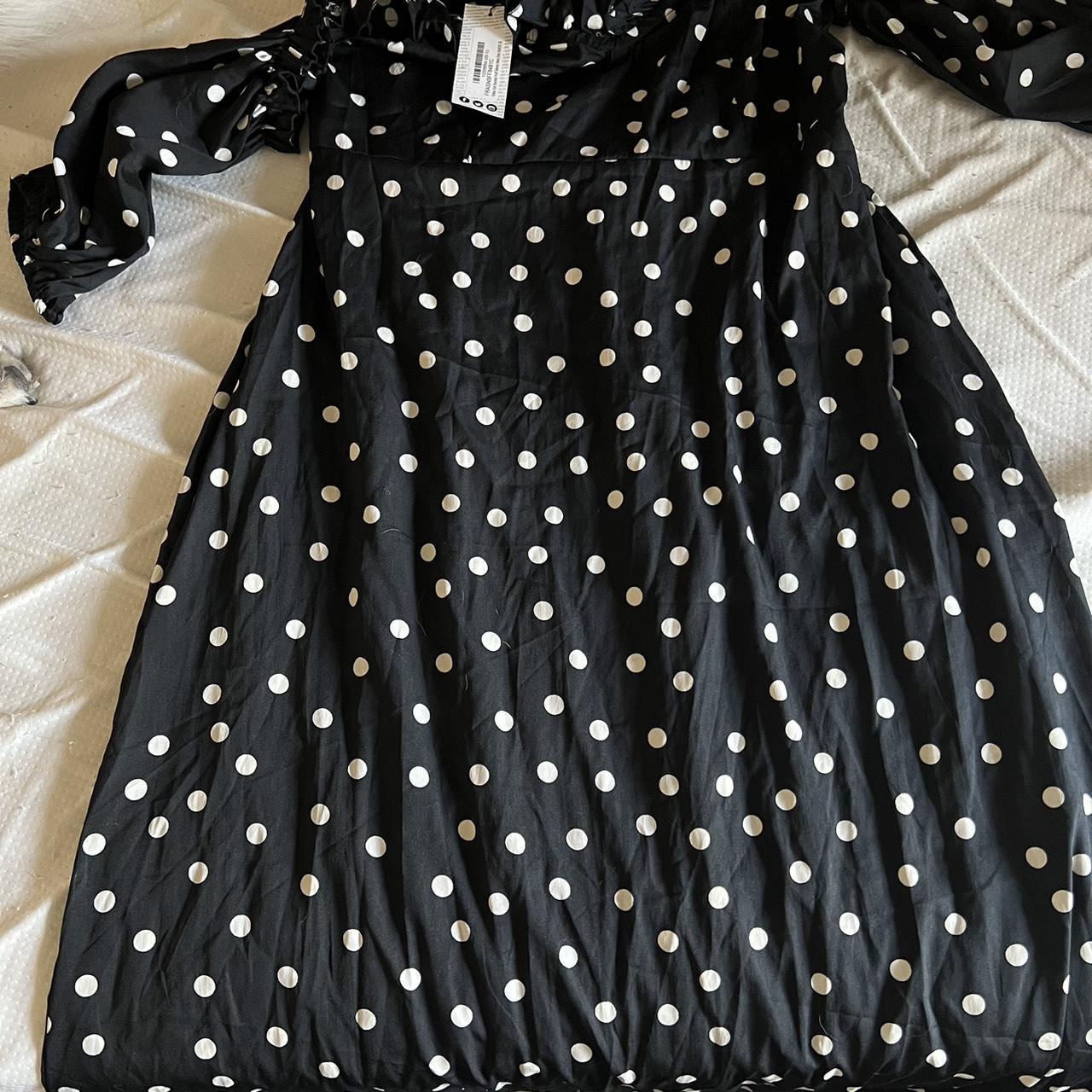 Of the shoulder, puff sleeve, polka dot maxi Depop
