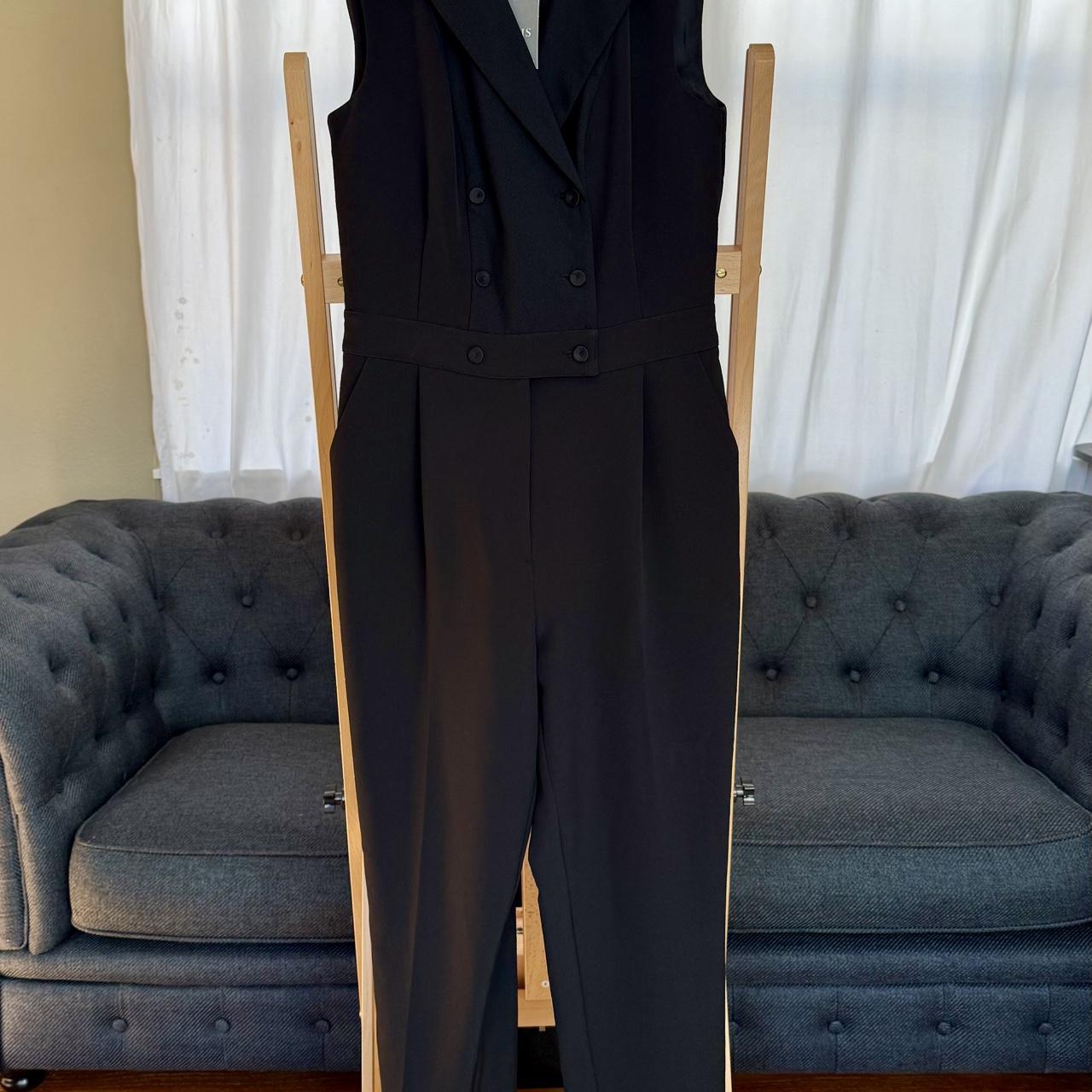 Oasis black jumpsuit with button detail UK size Depop