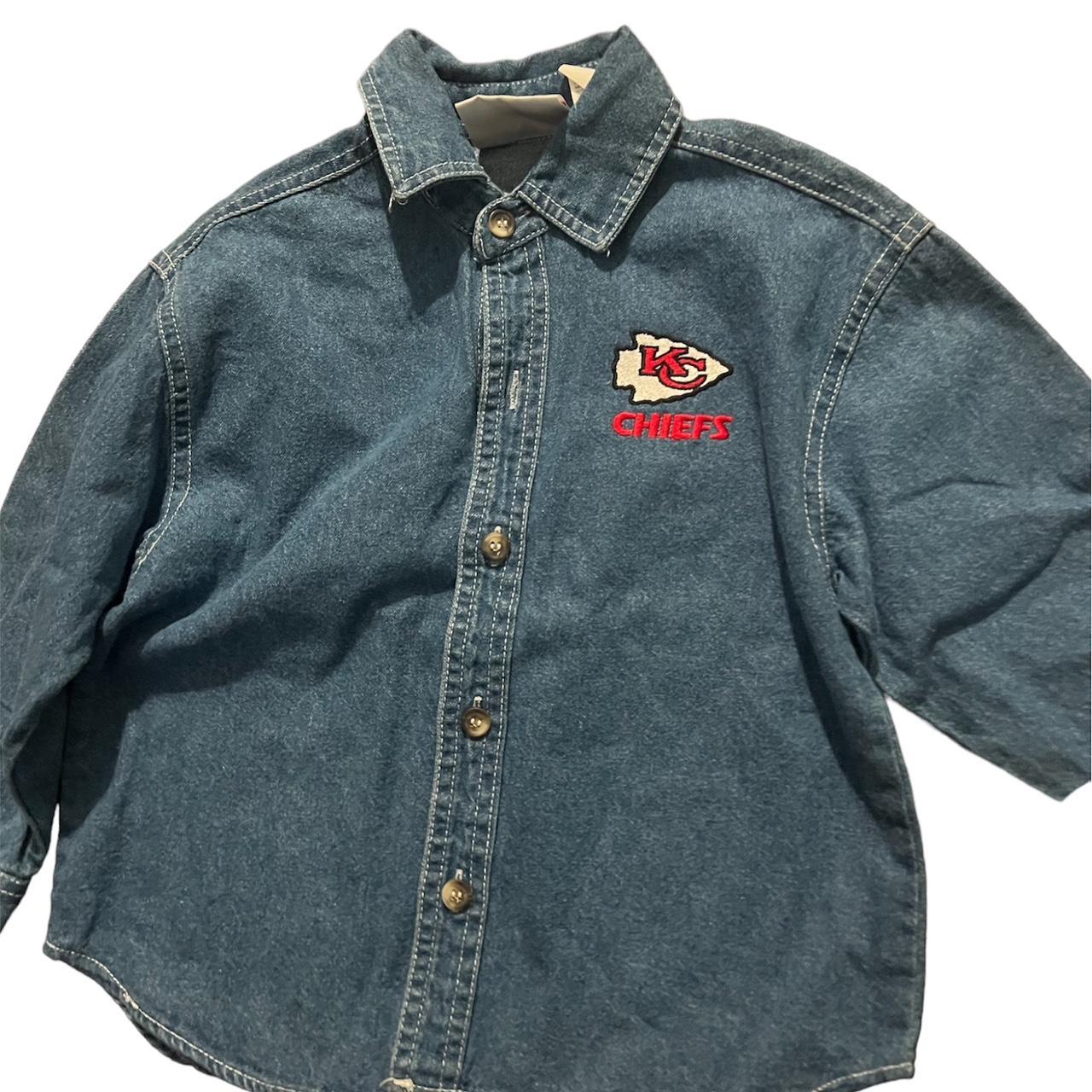 NFL Kids Kansas City Chiefs Denim long Sleeve Shirt - Depop