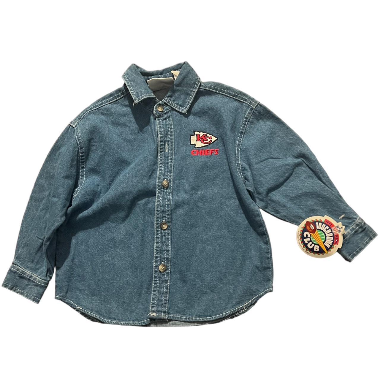 NFL Kids Kansas City Chiefs Denim long Sleeve Shirt - Depop