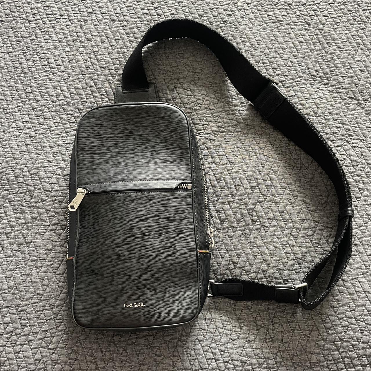 PAUL SMITH MAINLINE Sling Cross Body Black Leather Bag