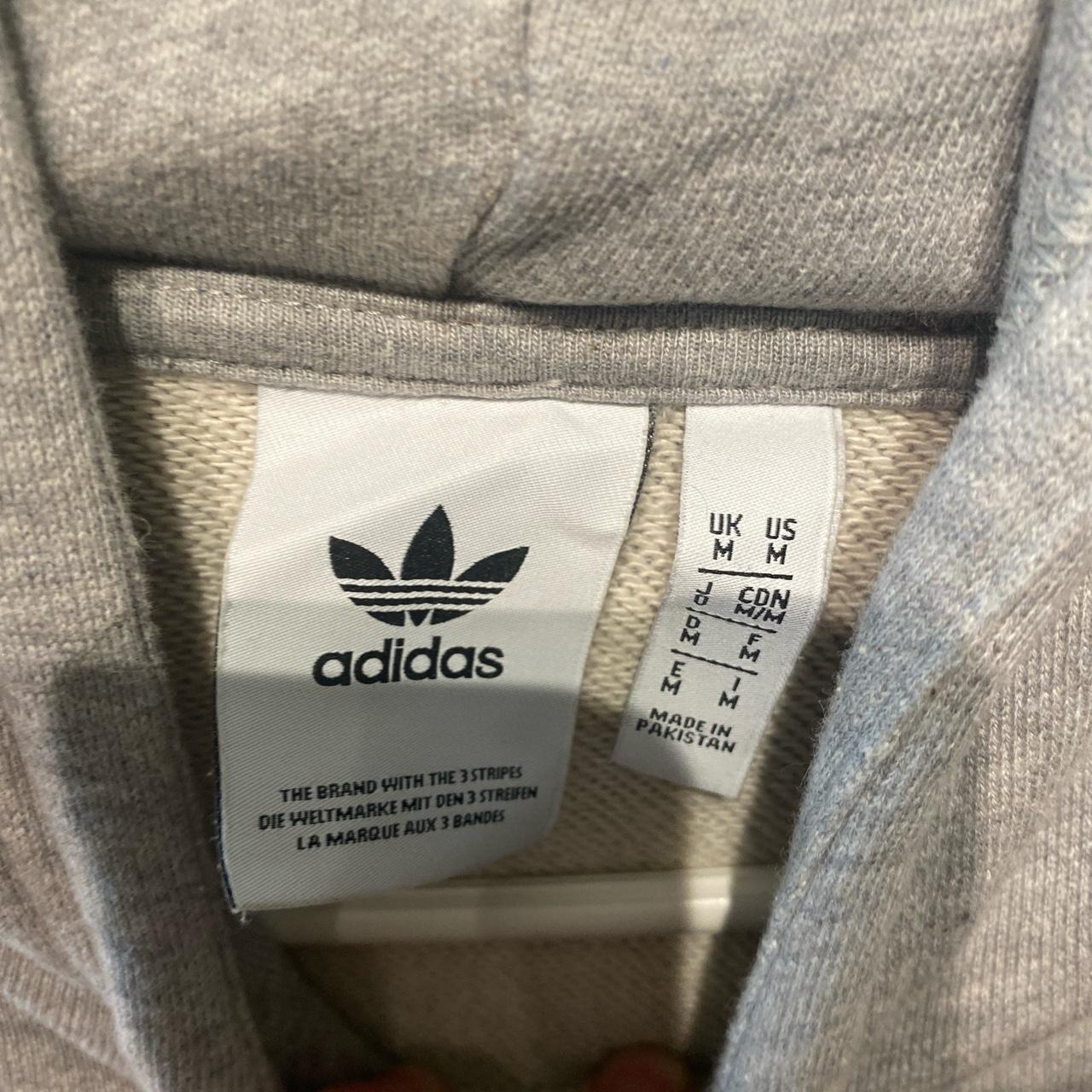 Adidas gray trefoil hoodie Size M NO FLAWS - Depop