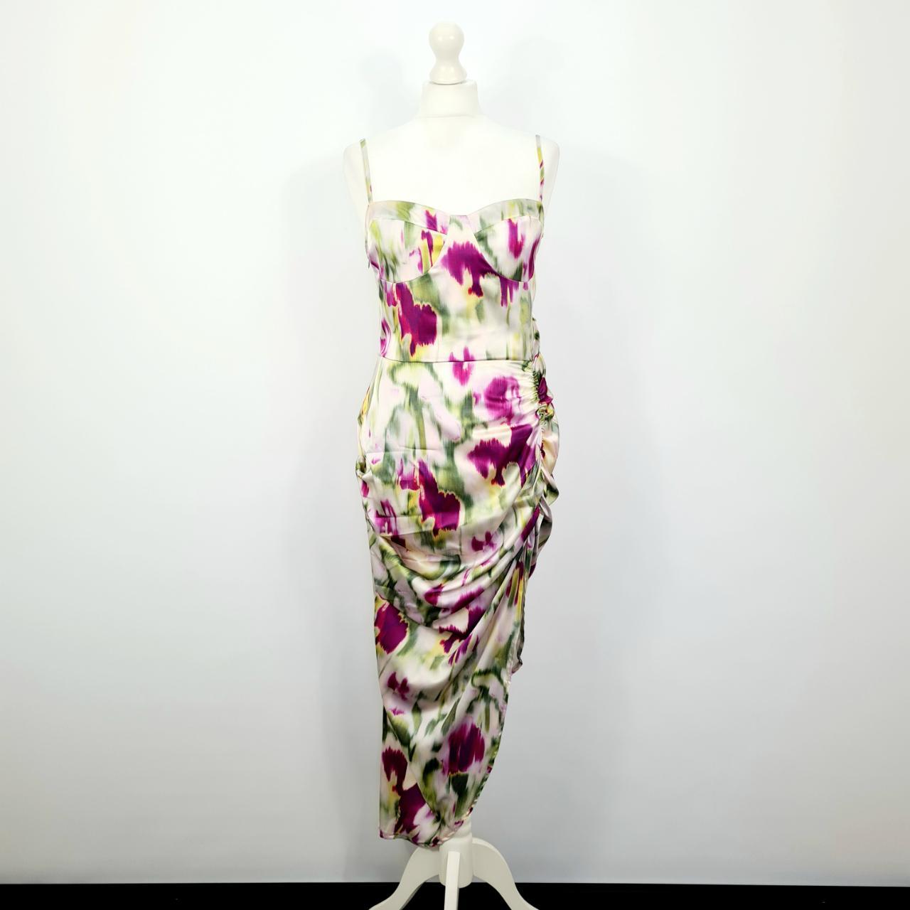 Cider New with Tag Illusion Ruched Midi Dress XL Depop