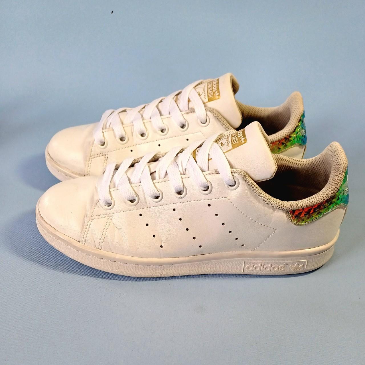 Adidas Stan Smith Iridescent 3D women s shoes. White. Depop