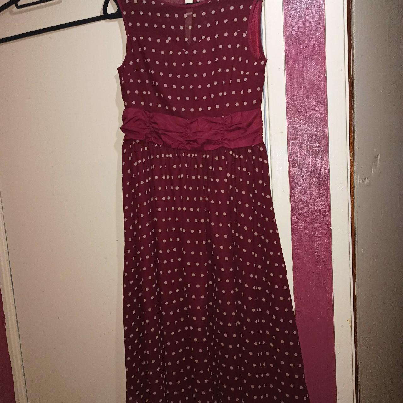 Lindy Bop Women's Burgundy Dress | Depop