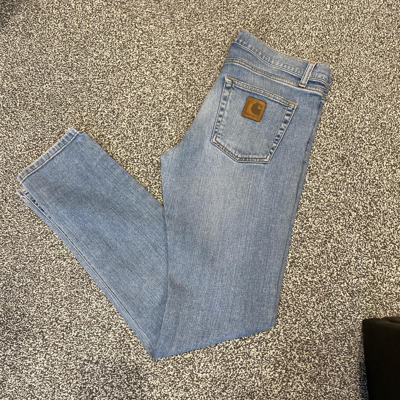 Carhartt Blue Denim Rebel Pant Jeans Size 32w x... - Depop