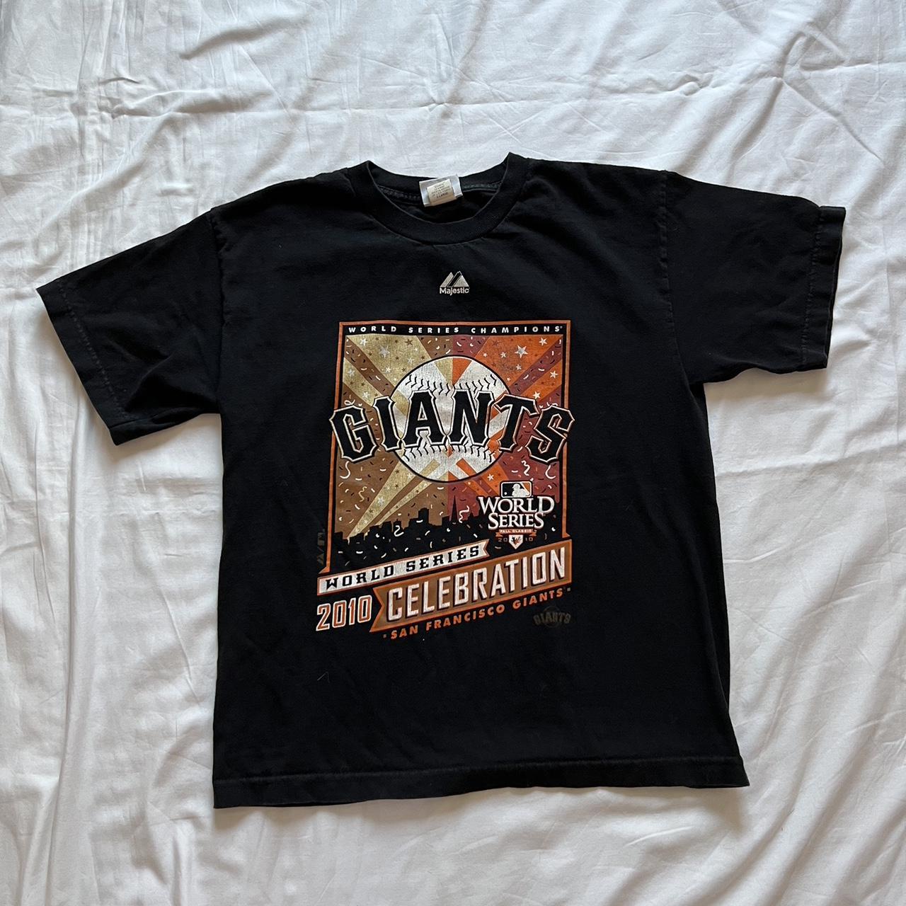 San Francisco Giants 2010 World Series Champions Black Majestic Large  T-Shirt