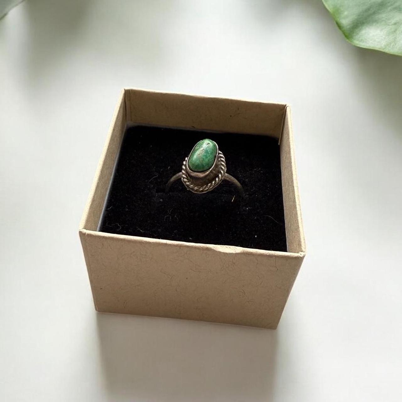 Native Women's Ring - Green/Silver – Sterling sil… - image 1