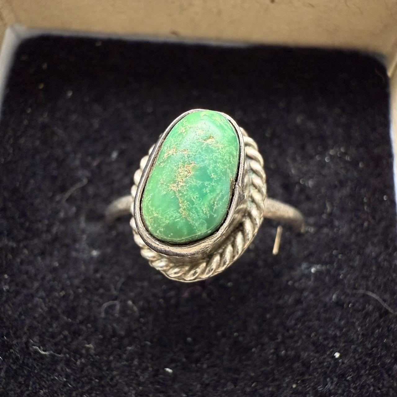 Native Women's Ring - Green/Silver – Sterling sil… - image 4