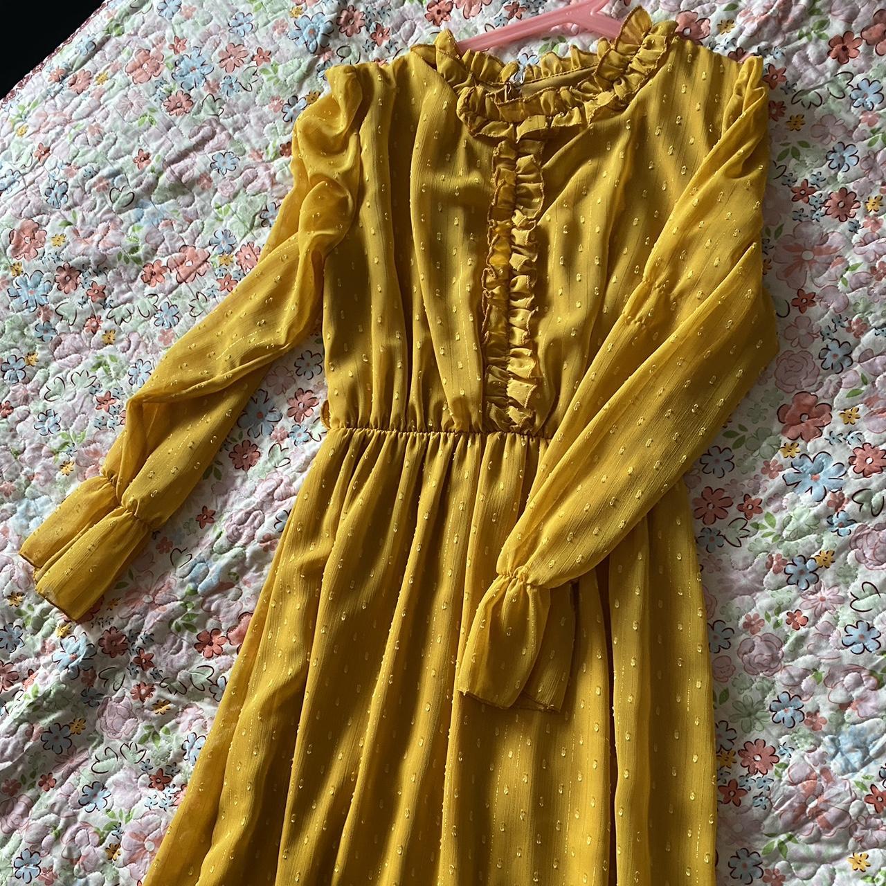 Mustard Yellow Maxi Modest Dress Size 10 Worn Depop   P0 