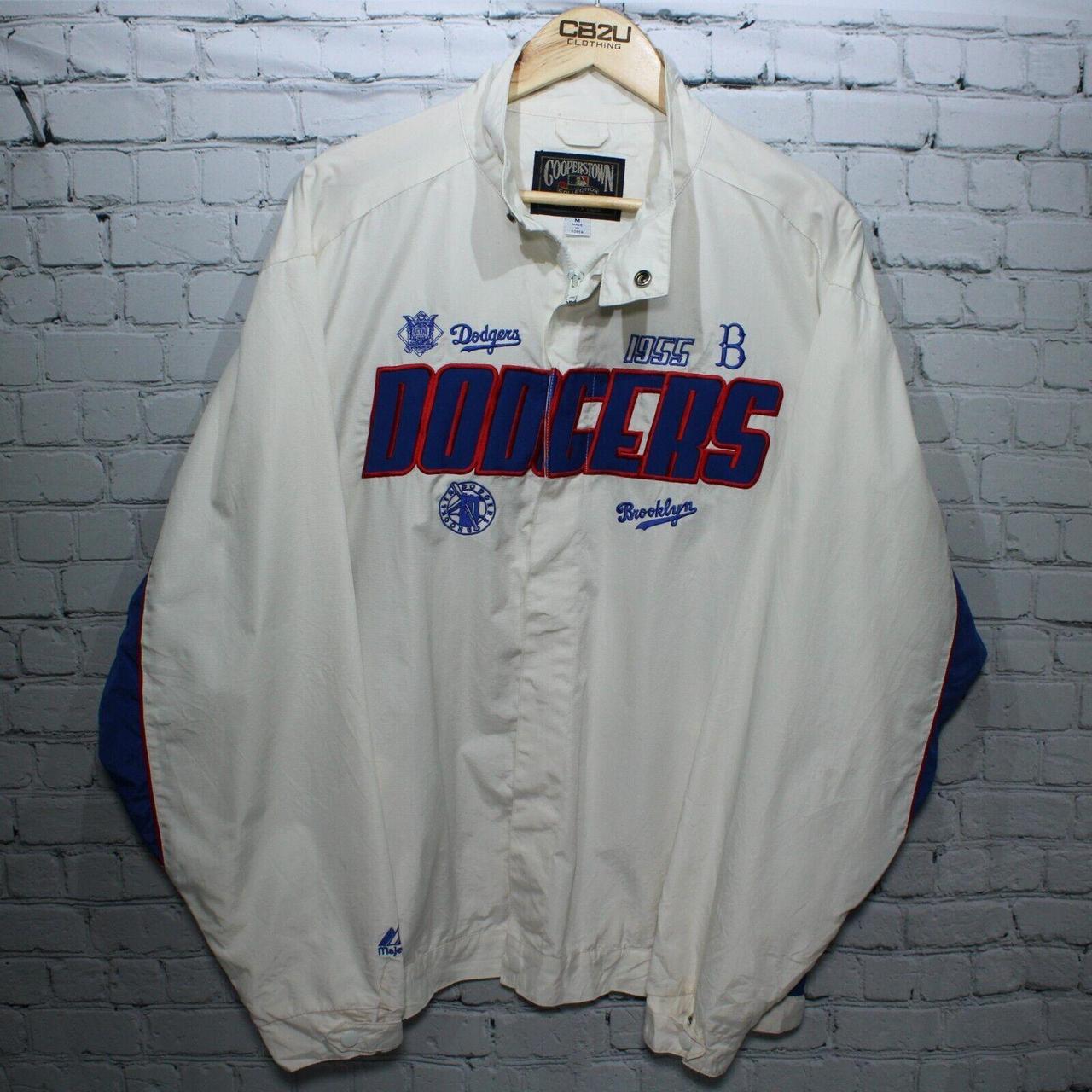 VTG Brooklyn Dodgers White Windbreaker 1955 Jacket... - Depop