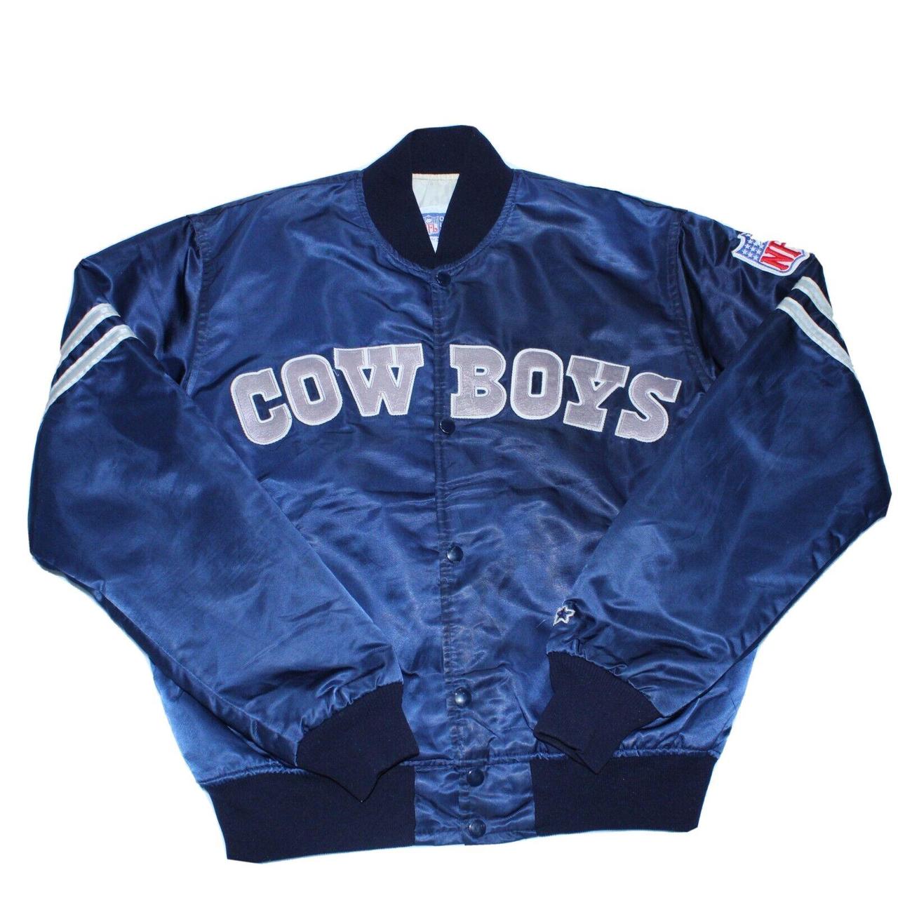 Dallas Cowboys Starter Bomber Jacket Large Satin... - Depop