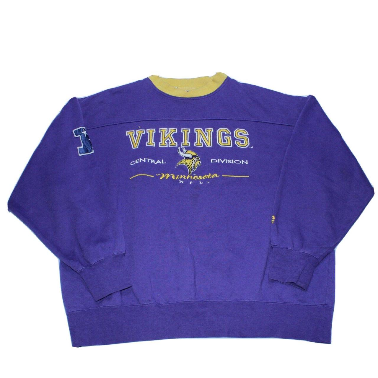 Vtg Minnesota Vikings Sweatshirt Men's Size XL NFL Football Purple