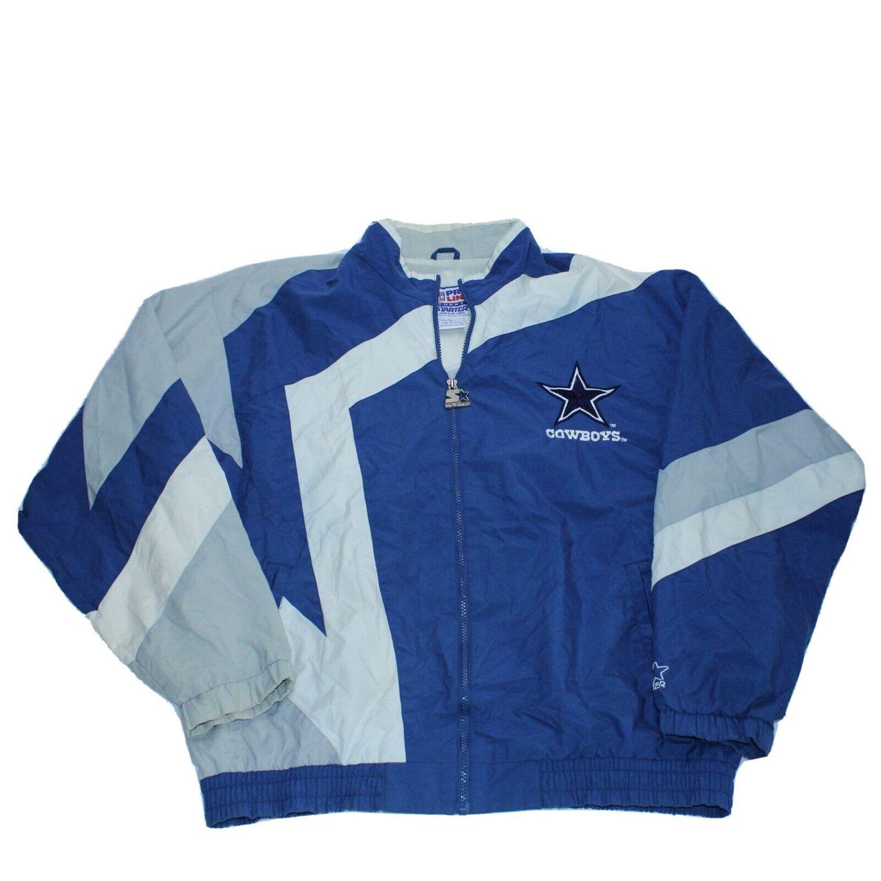 Vintage Starter DALLAS COWBOYS Jacket Large Blue NFL... - Depop