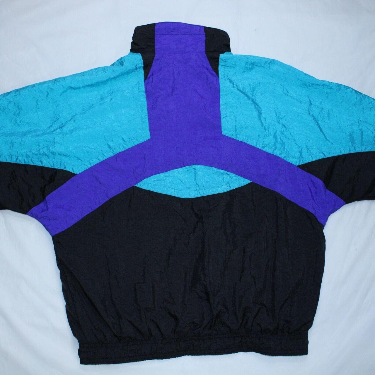 Vintage Nike Jacket Large Light Blue Colourblock Zip... Depop