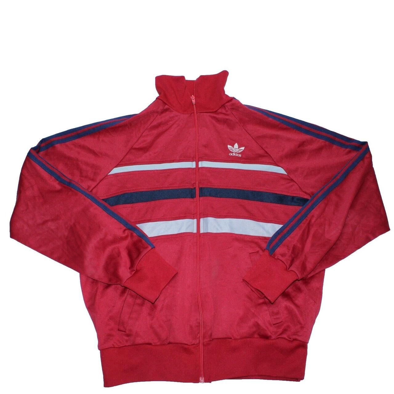 Vintage Adidas Track Jacket Large Red Ventex 70s OG... - Depop