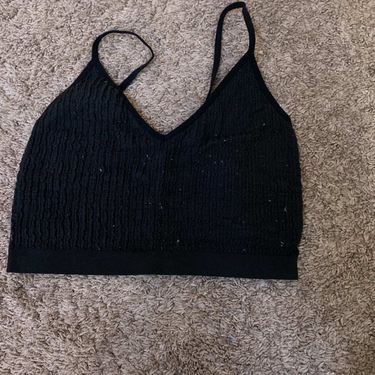 Walmart Women's Black Crop-top | Depop