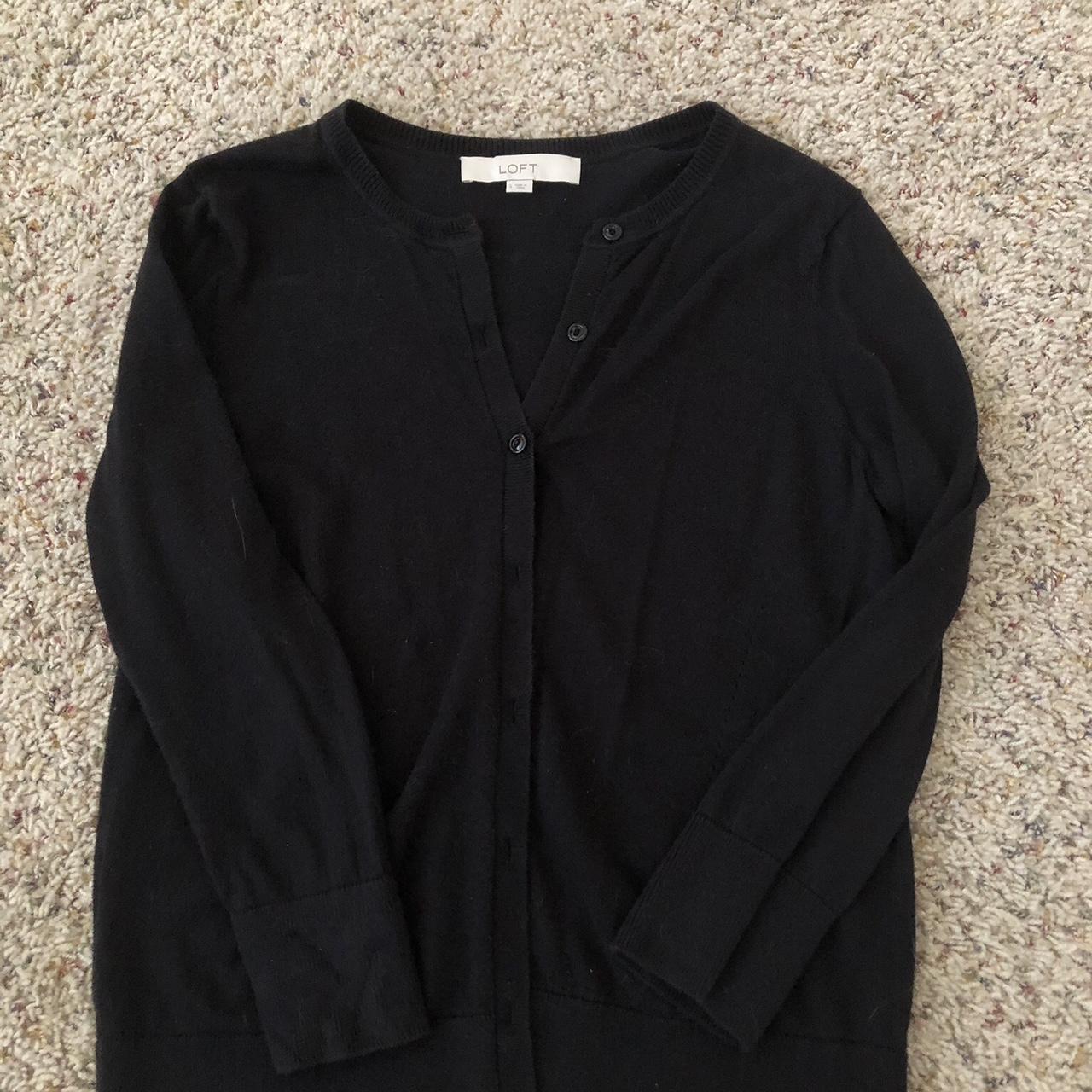 Black cardigan loft best sale