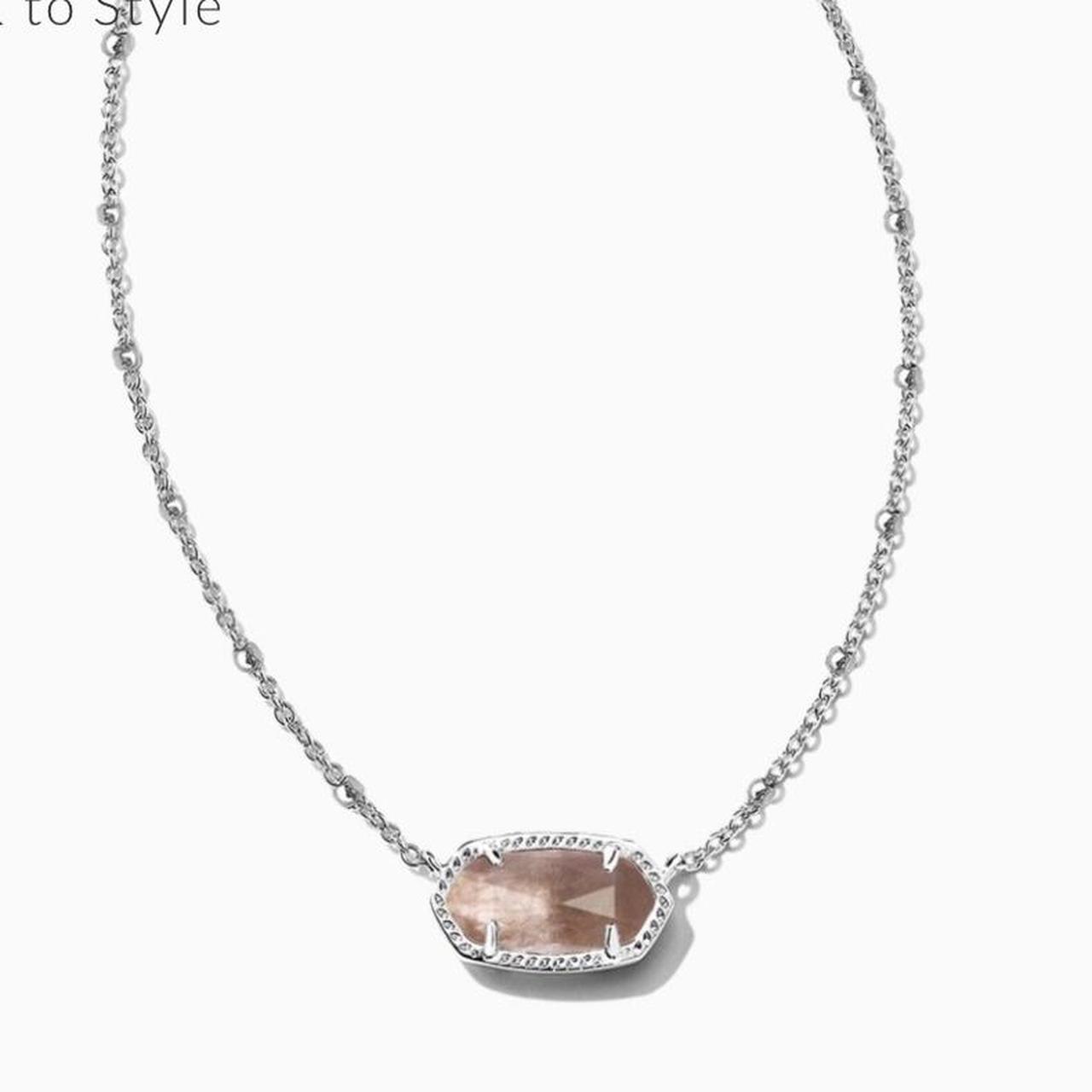 Elisa silver pendant necklace in rose quartz