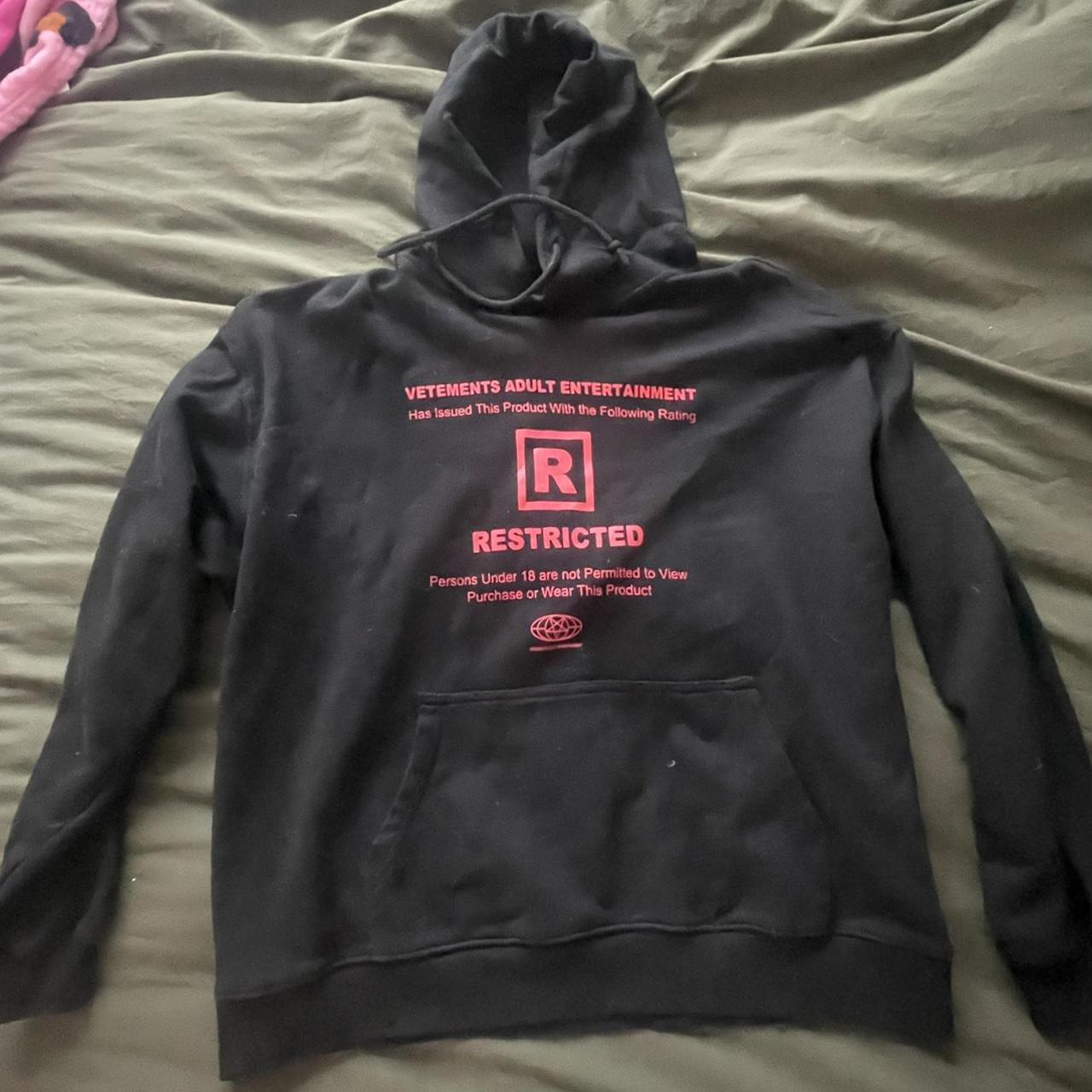 Vetements Adult Entertainment Hoodie Rated R